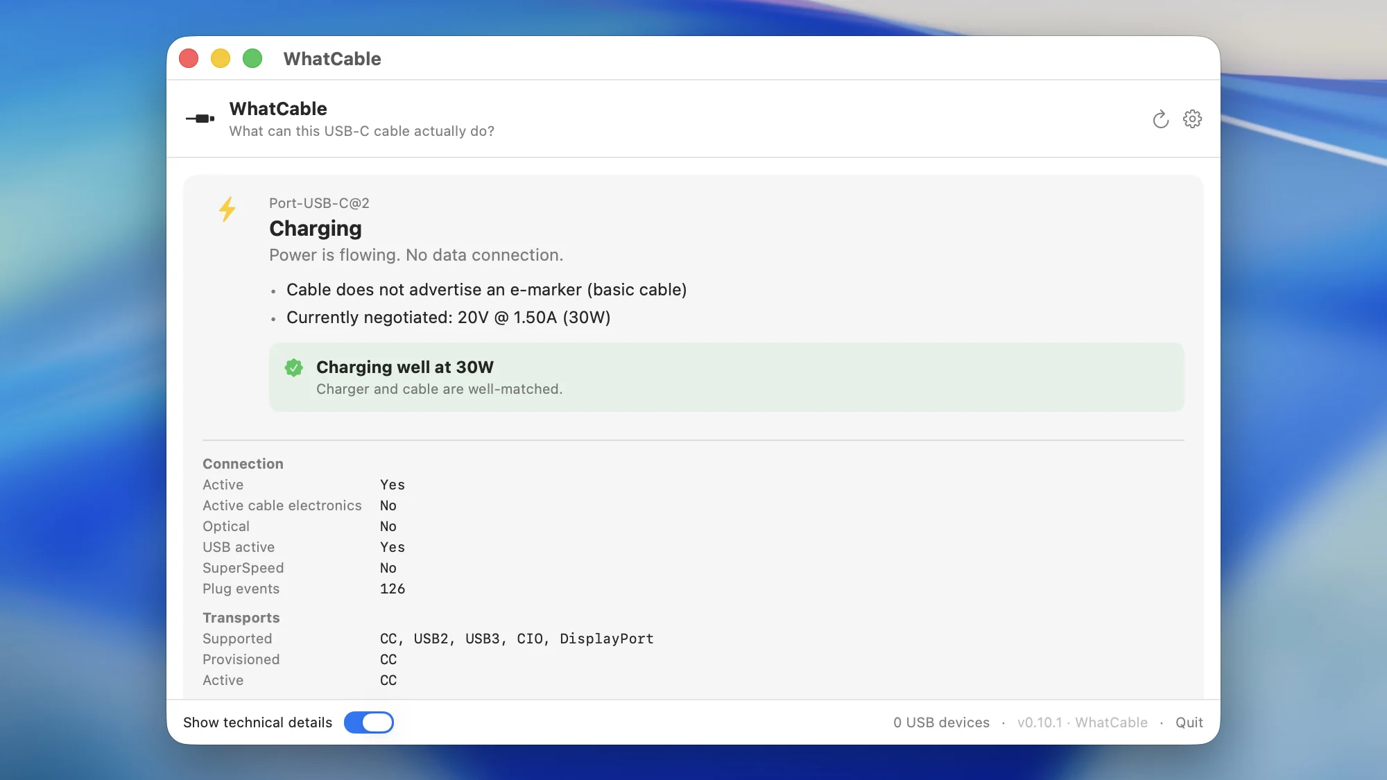 WhatCable app