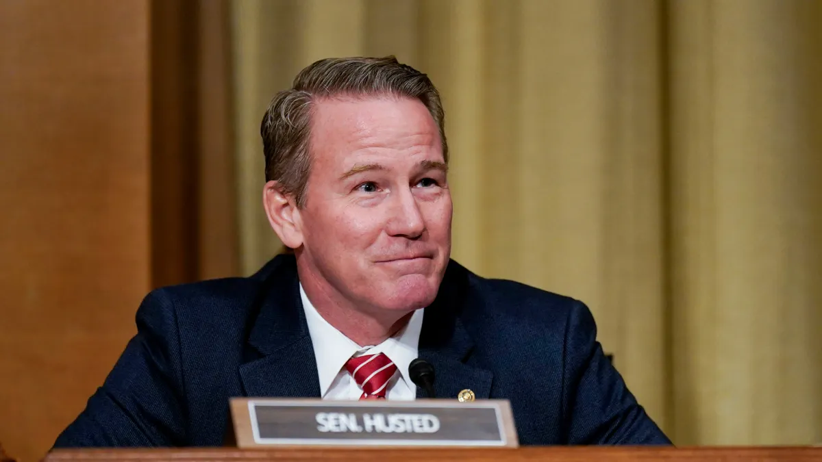 Senator Jon Husted speaking during a Senate committee hearing in Washington, D.C.